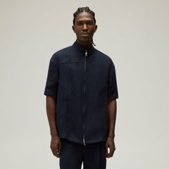 Giorgio Armani & Kith Open Weave Colton Zip-Up Shirt - Nocturnal