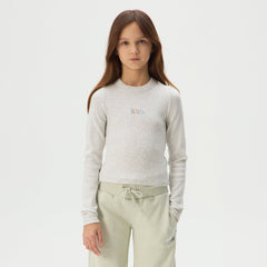 Kith Kids Long Sleeve Mulberry Tee - Light Heather Grey