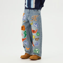 Kith Kids NY to The World Denim Wide Leg Heston Jean - Light Indigo