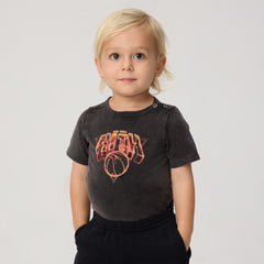 Kith Baby for the New York Knicks Vintage Fire Bodysuit - Black