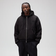 Kith for the New York Knicks Tonal Microsuede Cropped Braxton Hoodie - Black