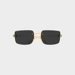 Gucci GG2038S Woman Rectangle Sunglasses - Gold / Grey