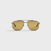 Gucci GG2073S Navigator Frame Sunglasses - Brown / Silver