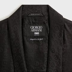 Giorgio Armani & Kith Monogram Long Sleeve Thompson Crossover Shirt - Black