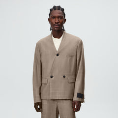 Giorgio Armani & Kith &Kin Single Breasted Collarless Jacket - Dark Ash