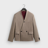 Giorgio Armani & Kith &Kin Single Breasted Collarless Jacket - Dark Ash