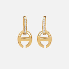 Hoorsenbuhs Klaasp Earrings with Diamonds - Yellow Gold