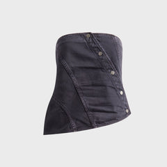 Haikure Twist Bull Bustier Top - Carbon