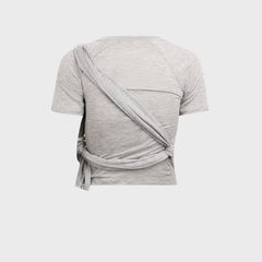 Hyein Seo Tied Asymmetric Tee - Melange Grey