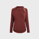 Isa Boulder Scrunched Asymmetric Top - Rum