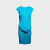 Isa Boulder Crimson Drape Dress - Turquoise