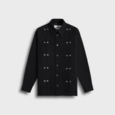 Jil Sander Wool Shirt with Eyelets – Black