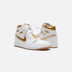 Jordan WMNS Air Jordan 1 High OG - White / Metallic Gold / Gum Light Brown