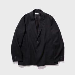 ATON Twist Wool Linen Semi Double Jacket - Charcoal