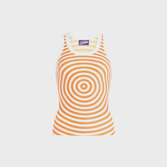 Jean Paul Gaultier Jersey Lycra Tank Top - Orange Printed Target