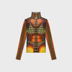 Jean Paul Gaultier Re-Edition High Neck Top - Orange Multi