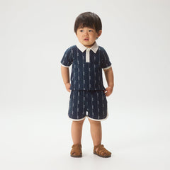 Kith Baby Script Knit Tilden Polo - Nocturnal