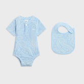 Kith Baby Paisley Jacquard Henley Romper Box Set - Serene
