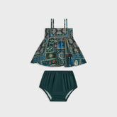 Kith Baby Beach Tile Dress Bloomer Set - Stadium
