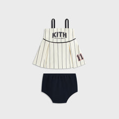 Kith Baby Pinstripe Baseball Dress Bloomer Set - Silk