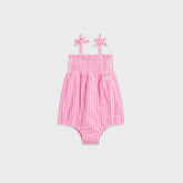 Kith Baby Gingham Tie Romper - Electra