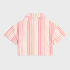 Kith Kids Jayda Chenille Stripe Cropped Shirt - Protea