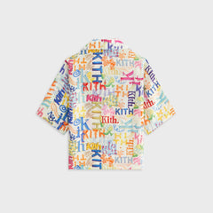 Kith Kids Thompson Camp Sketched Monogram Shirt - Silk