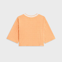 Kith Kids Textured Monogram Fei Cropped Tee - Sorbet