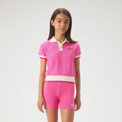 Kith Kids Teagen II Cropped Polo - Daphne