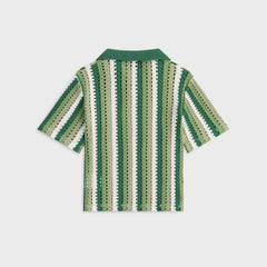 Kith Kids Open Knit Pullover Polo - Sage