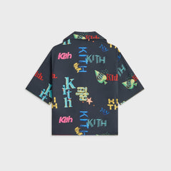 Kith Kids Thompson Camp Tossed Monogram Shirt - Nocturnal