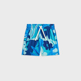 Kith Kids Abstract Tropical Thompson Camp Short - Turquoise