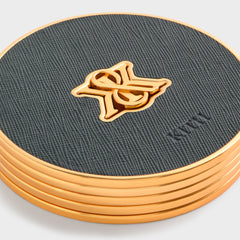 Kith Crest Set of 4 Leather Coasters - Stadium
