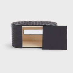 Kith Monogram Saffiano Leather Tissue Box - Black