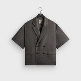 &Kin Textured Linen Ito Blazer - Black Melange