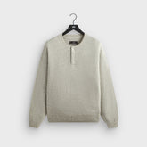 Kith Boucle Harmon Henley Sweater - Light Heather Grey