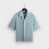 Kith Soft Woven Cropped Beckham Camp Collar Shirt - Light Indigo