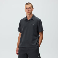 Kith Micro Waffle Drew Polo - Carbon