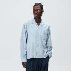 Kith Barre Stripe Long Sleeve Gianni Shirt - Serene