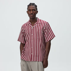 Kith Barre Stripe Thompson Camp Collar Shirt - Plum
