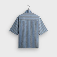 Kith Spun Silk Linen Stripe Colton Zip Front Shirt - Guide