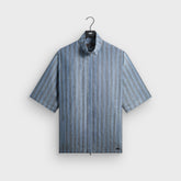 Kith Spun Silk Linen Stripe Colton Zip Front Shirt - Guide