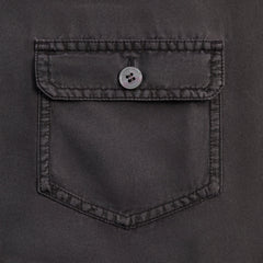 &Kin Garment Dyed Silk Collarless Yardley Shirt - Phantom Grey