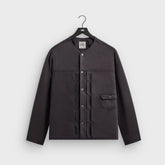 &Kin Garment Dyed Silk Collarless Yardley Shirt - Phantom Grey