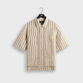 Kith Spun Silk Linen Stripe Paxton Buttondown - Chai