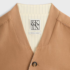 &Kin Linen Viscose Twill Mathis Shirt - Strand