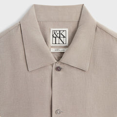 &Kin Cupro Linen Davenport Buttondown Shirt - Astro
