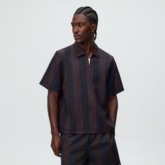 &Kin Montis Quarter Zip Faille Shirt - Cosmos