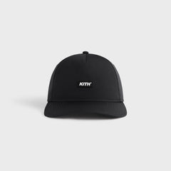 Kith Wrinkle Nylon Bay Low Pinch Crown Snapback - Black
