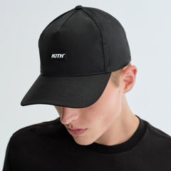 Kith Wrinkle Nylon Bay Low Pinch Crown Snapback - Black
